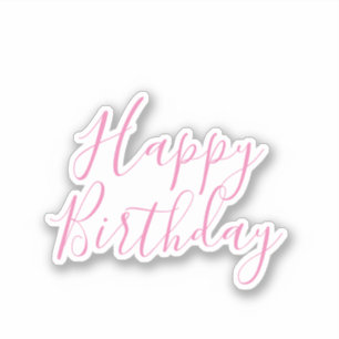 Happy Birthday Roze Custom Kleur Eenvoudig Schatti Sticker