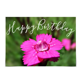 "Happy Birthday" Roze Dianthus Raindrop Kaart