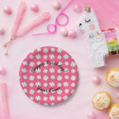 Happy Birthday roze honkbal Papieren Bordje (Feest)