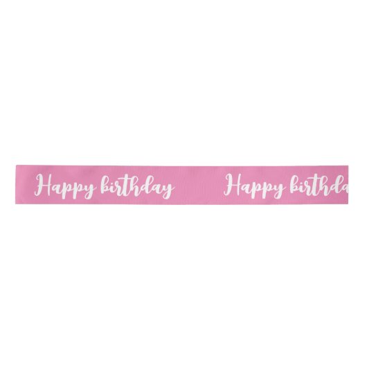 "Happy Birthday" roze kleur Lint (Voorkant)