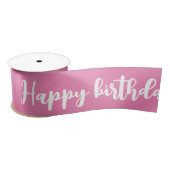 "Happy Birthday" roze kleur Lint (Spoel)