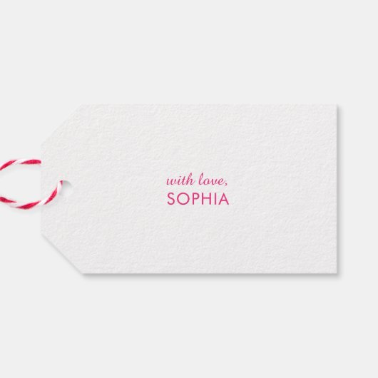 Happy Birthday roze moderne kalligrafie Eenvoudig Cadeaulabel (Achterkant Horizontaal)