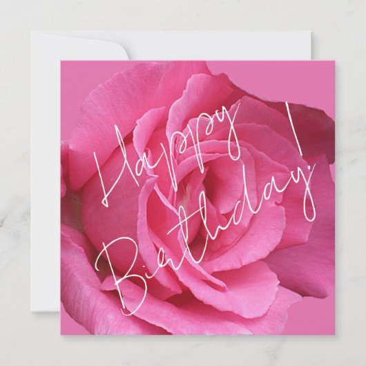 Happy Birthday roze roos bloemenboho classy Feestdagenkaart (Voorkant)