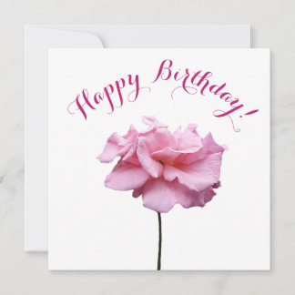 Happy Birthday  roze rose simpel stijlvol plezier Feestdagenkaart