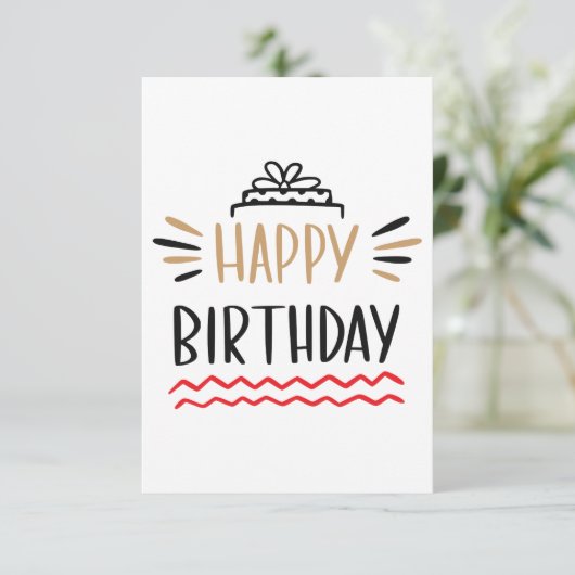 Happy Birthday RSVP Kaartje (Staand voorkant)