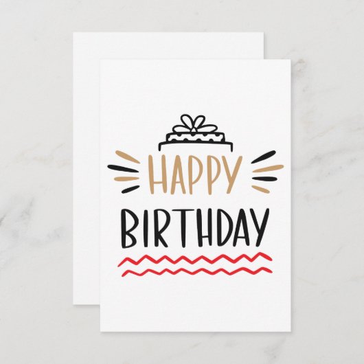 Happy Birthday RSVP Kaartje (Voorkant / Achterkant)