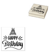 Happy Birthday Rubber Stamp Rubberstempel (Gestempeld)