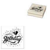 Happy Birthday Rubberstempel (Gestempeld)