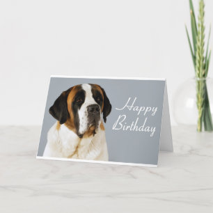 Happy Birthday Saint Bernard Puppy Dog Card Kaart