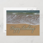 Happy Birthday Sand Beach Briefkaart (Voorkant / Achterkant)