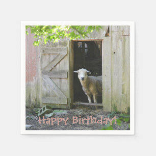 Happy Birthday Schattig Sheep Servet