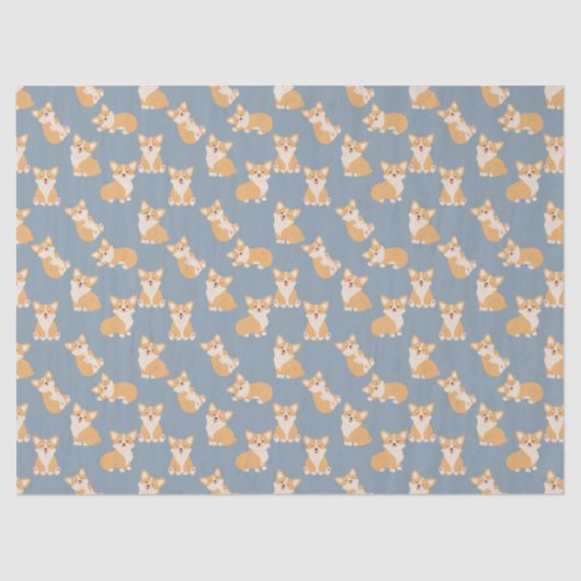 Happy Birthday Schattige Corgi Pattern voor Honden Tissuepapier (Voorkant)