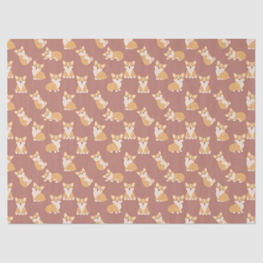 Happy Birthday Schattige Corgi Pattern voor Honden Tissuepapier (Voorkant)