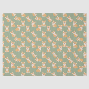 Happy Birthday Schattige Corgi Pattern voor Honden Tissuepapier