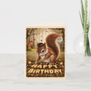 Happy Birthday Schattige Eekhoorn Kaart