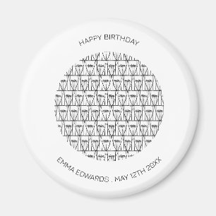 Happy Birthday Schattige Kokosnootbomen silhouet R Magneet