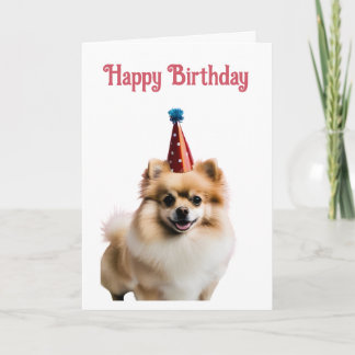 Happy Birthday Schattige Pomeranian Kaart