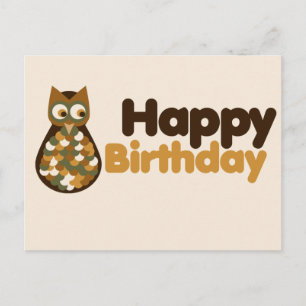Happy Birthday Schattige Uil Design Briefkaart
