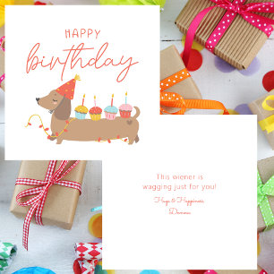Happy Birthday Schattigee hond Eenvoudig Notitiekaartje