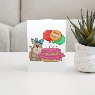 Happy Birthday Schattigee puppy met ballonnen en t Kaart