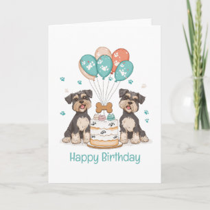 Happy Birthday Schnauzer Dogs Kaart