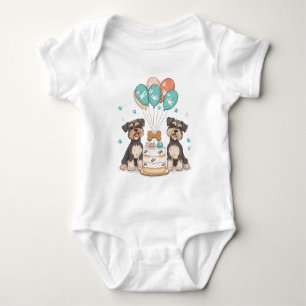 Happy Birthday Schnauzer Dogs Romper