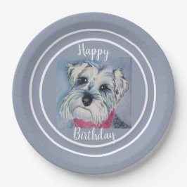 Happy Birthday Schnauzer Papieren Bordje