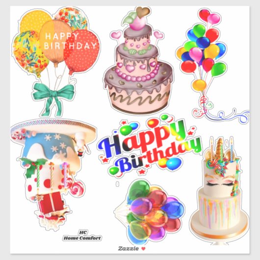 Happy Birthday Scrapbooking Stickers (Vel)