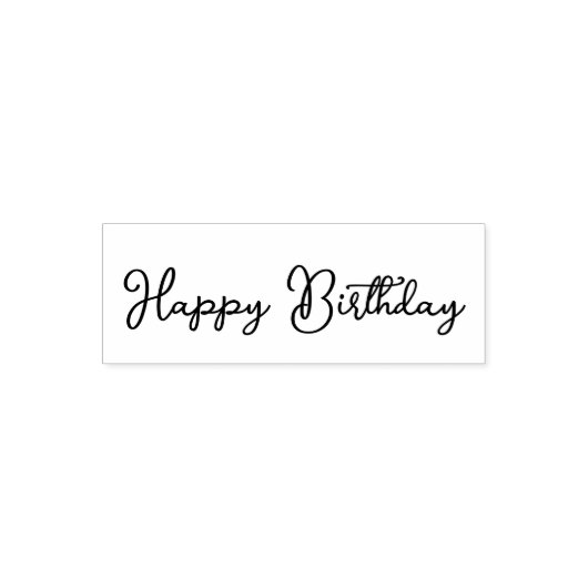 Happy Birthday Script Cursieve tekst Sjabloon Zelfinktende Stempel (Design)
