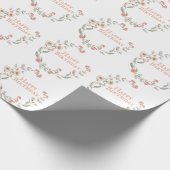 Happy Birthday Script Floral Wreate Cadeaupapier (Hoek)