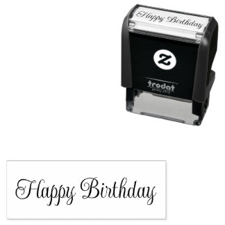 Happy Birthday Script Tekst Sjabloon Zelfinktende Stempel