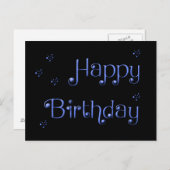 Happy Birthday Scripting Text Simple Briefkaart (Voorkant / Achterkant)