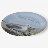 Happy Birthday Seagull Papieren Bordje (Gekanteld)