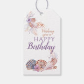 Happy Birthday Seashell Coral Cadeaulabel (Voorkant)