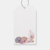Happy Birthday Seashell Coral Cadeaulabel (Achterkant)