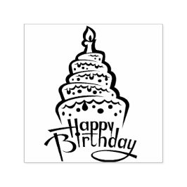 Happy Birthday Self Inking Rubber Stamp Zelfinktende Stempel