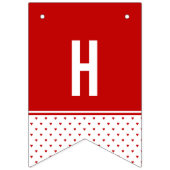 Happy Birthday Shabby Chic Red White Heart Pattern Vlaggetjes (Tweede vlag)