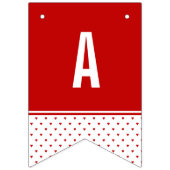 Happy Birthday Shabby Chic Red White Heart Pattern Vlaggetjes (Derde vlag)