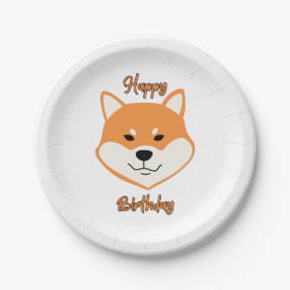 Happy Birthday Shiba in u Original Paper Borden Papieren Bordje