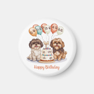 Happy Birthday Shih Tzu Dogs Verjaardagstaart Magneet