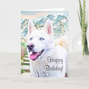 Happy Birthday Siberian husky wenskaart Kaart
