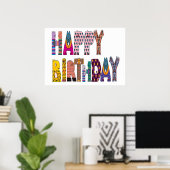 "HAPPY BIRTHDAY" SIGN POSTER (Thuiskantoor)