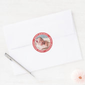 Happy Birthday Simple Modern Foto Ronde Sticker (Envelop)