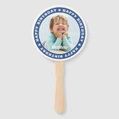 Happy Birthday Simple Moderne Custom Photo Handwaaier (Achterkant)