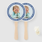 Happy Birthday Simple Moderne Custom Photo Handwaaier (Voorkant en achterkant)