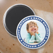 Happy Birthday Simple Moderne Custom Photo Magneet