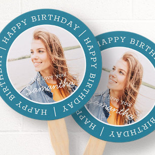 Happy Birthday Simple Preppy Modern Custom Photo H Handwaaier