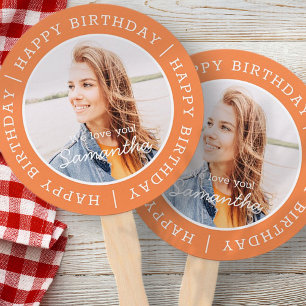 Happy Birthday Simple Preppy Moderne Custom Photo Handwaaier