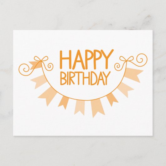 Happy Birthday sinaasappel Bunting Briefkaart (Voorkant)