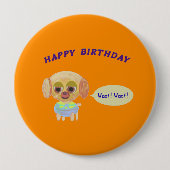 Happy Birthday Sinaasappel Ronde Button 4,0 Cm (Voorkant)